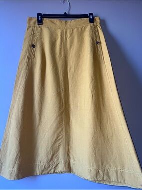Ann Taylor A-Line Skirt in Mustard Yellow